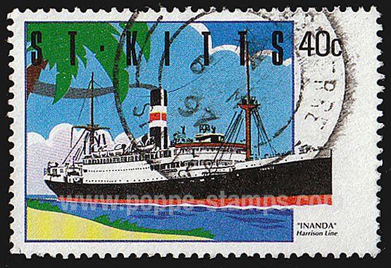 St. Kitts SG#316 Used - 1990 40c. - Boats and Ships