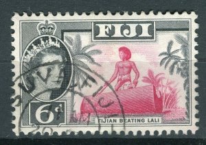 FIJI; 1959 early QEII issue fine used 6d. value, fair Postmark