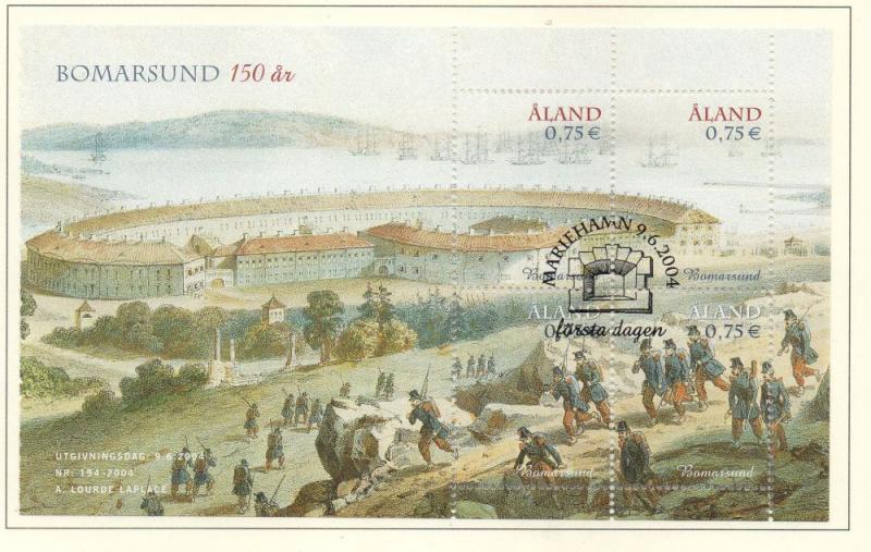 Aland Finland Sc 225 2004 Bomarsund Fortress booklet pane  stamp used