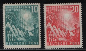 GERMANY 665-666   BACK FAULTS  RECONSTRUCTION SET 1949