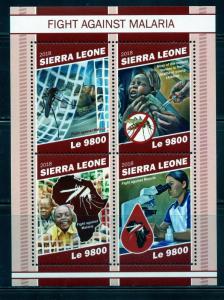 SIERRA LEONE 2018 FIGHT AGAINST MALARIA  SHEET  MINT NEVER HINGED