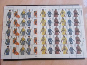 GB 2008 Military Uniforms RAF Se-tenant set of 6 in Complete Sheets of 30 U/M