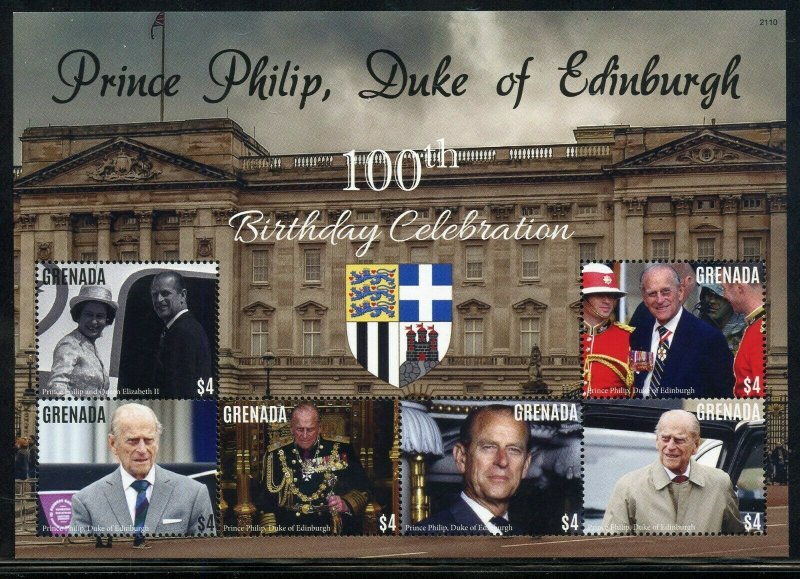 GRENADA  2021 100th ANNIVERSARY OF PRINCE PHILIP  SHEET MINT NH