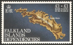 FALKLAND ISLAND DEPN Sc# 1LB1 MNH FVF Map