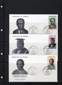 Senegal 1970 F.D.C.Prominent Negro Leaders Set(3)Sc#C76/C78