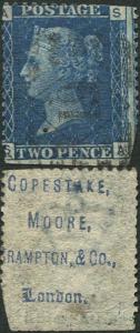 PP26 2d Blue (SA) Plate 14 Underprinted Copestake Moore (Type 13)