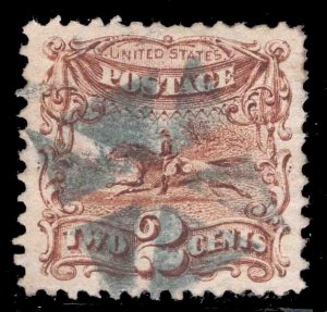 MOMEN: US STAMPS #113 BLUE CORK CANCEL USED VF/XF LOT #79074