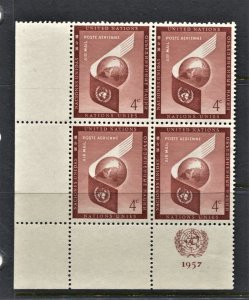 STAMP STATION PERTH United Nations # Block of 4 MNH 1957