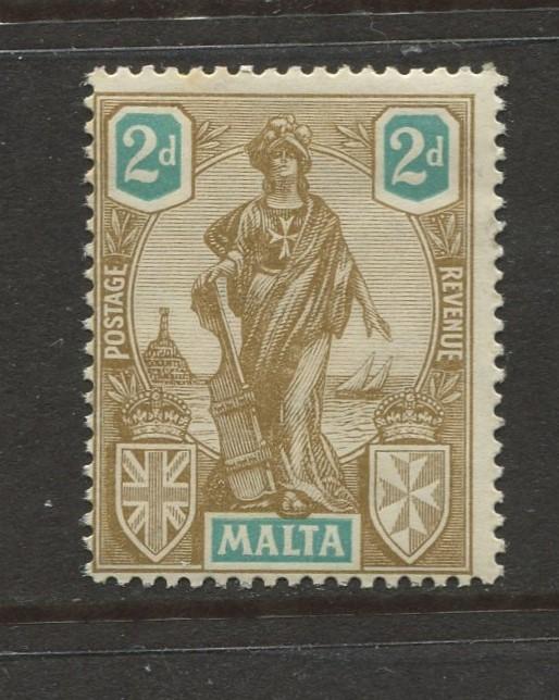 Malta - Scott 103 - Malta Definitives  -1922 - MNH - Single 2d Stamp