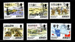 Jersey Sc 670-5 1994 D-Day Landings stamp set used