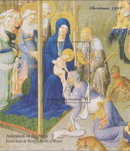 St Vincent - 1994 Christmas Adoration of the Magi- Souvenir Sheet #2143
