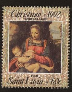 Saint Lucia Scott 999 Used 1992 Christmas ART stamp