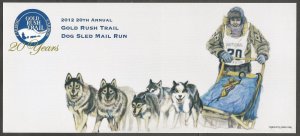 CANADA COVER 2012 DOG SLED MAIL RUN.COVER ARTIST DENISE LINLEY SIGNED #68/80