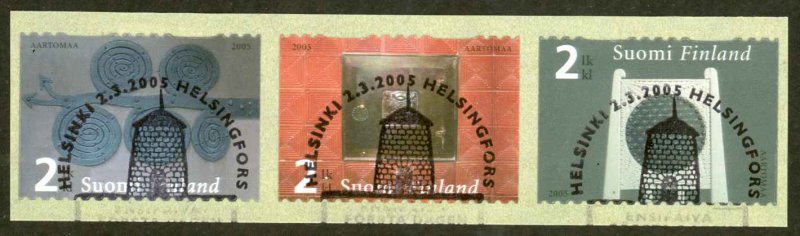 Finland Sc# 1232 FD Cancel Strip/3 2005 Hvittrask