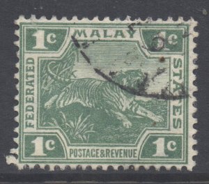 Malaya FMS Federated States Scott 38b - SG28, 1904 Tiger 1c used