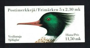 Finland: 1993 Water Birds, Booklet pane in Booklet, MNH