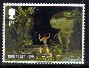 GB 2020 QE2 1st Tomb Raider 1996 used self adhesive SG 4321 ( D732 )