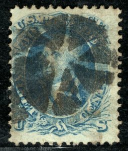 USA Classic Stamp Scott.72 90c Blue (1861) High Value Used Cat $600+ GOLD25