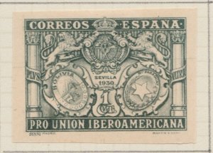 1930 SPAIN 1c Arms of Spain Bolivia Paraguay Imperf. MH* Stamp A29P5F31008-