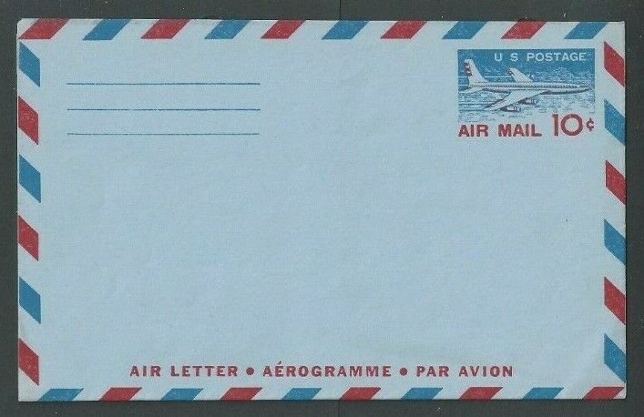 UC32a 10c Mint Air Letter Aerogram Entire W/3 line Inscription On Back