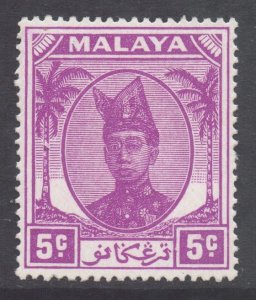Malaya Trengganu Scott 68 - SG71, 1949 Sultan 5c MH*