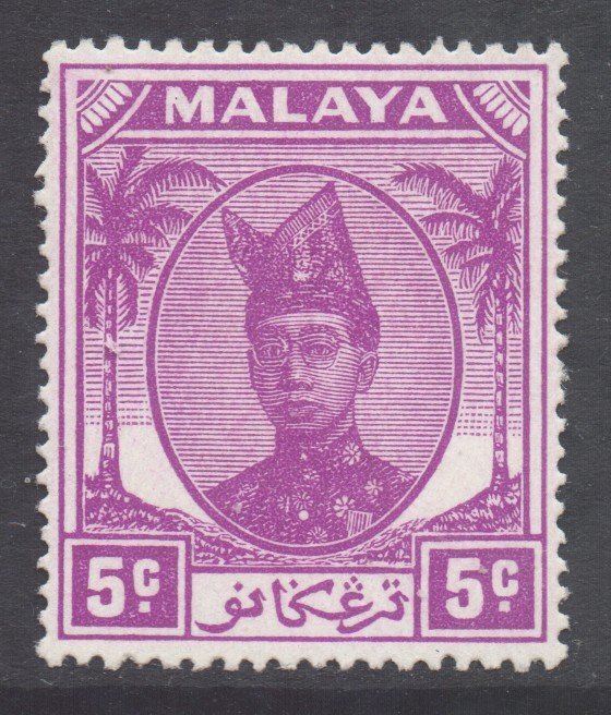 Malaya Trengganu Scott 68 - SG71, 1949 Sultan 5c MH*