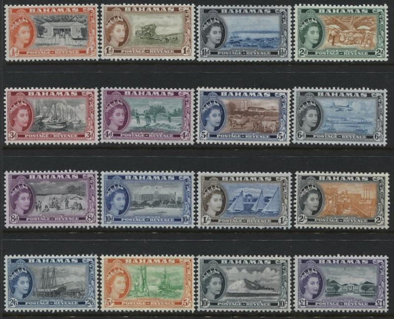 Bahamas QEII 1954 set complete to £1 mint o.g.