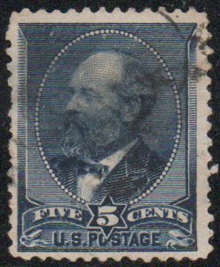 US #216 VF jumbo, used, nice margins, super select, thin, faintly canceled