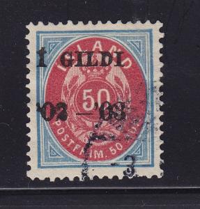 Iceland Scott # 67 Used VF neat cancel with nice color scv $ 175 ! see pic !