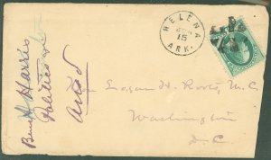 US  Helena Arkansas 15 June 187x to Arkansas Congressman Logan H. Roots.  Stamp is Scott #147, cover cut diagonally at right, no