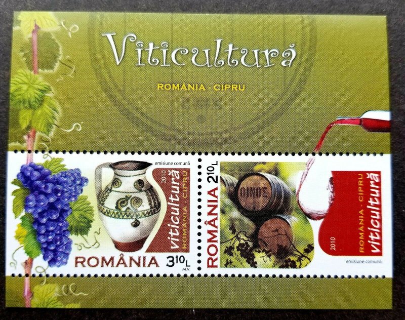 *FREE SHIP Romania Wine 2010 Fruits Grape Food Drink Gastronomy Plant (ms) MNH