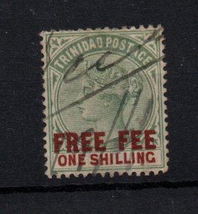 Trinidad QV 1/- Free Fee Fine Used WS36161