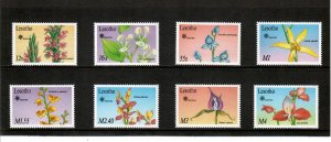 Lesotho 1990 - Flowers Orchids - Set of 8 Stamps - Scott #756-63 - MNH