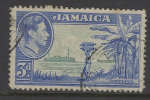 JAMAICA SG126b 1949 3d GREENISH BLUE & ULTRAMARINE USED
