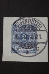 Germany 2 Pfennig Card Cut Square 1901 Wolfenbuettel Postmar