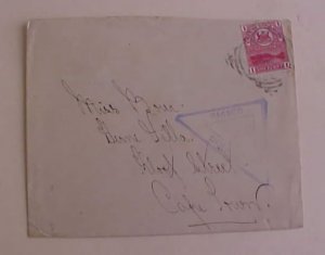 CAPE OF GOOD HOPE  BOER WAR 1901 EAST LONDON CENSOR COVER B/S CAPE TOWN