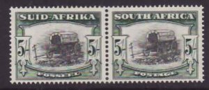 South Africa-Sc#66- id9-unused og NH 5sh Ox Wagon-Die II-U no projections-dots