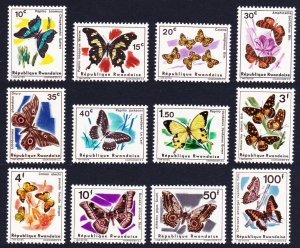 Rwanda Butterflies 12v 1965 MNH SC#114-125 SG#112-123