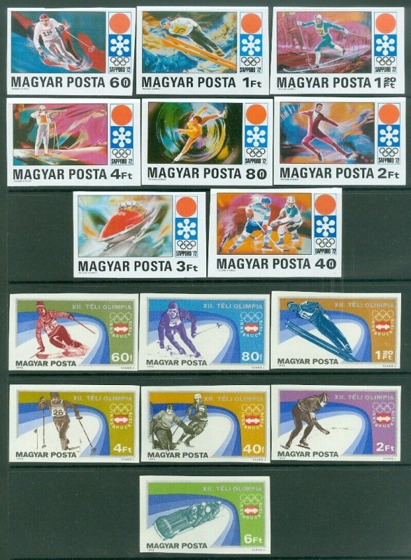 EDW1949SELL : HUNGARY 1972 & 1976 Olympics Cplt Imperf sets & Imperf S/S Cat $65