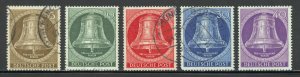Germany-Berlin Scott 9N94-98 Used H - 1953 Freedom Bell Issue - SCV $37.50