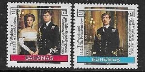 BAHAMAS SG756/7 1986 ROYAL WEDDING  MNH