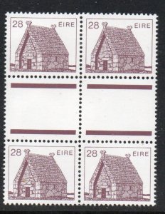 Ireland Sc 639 1985 28p St Macs Dara Church stamp gutter block mint NH