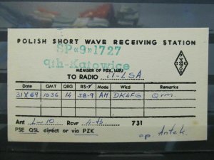 1969 4127 QSL Card Poland-