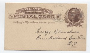 1887 Anna OH postal card fancy cross cancel [h.4922]