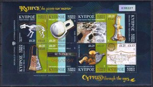 Cyprus 2007 Through the Centuries Archaeological Finds Mi.1108 /15 sheet MNH