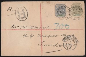 TRANSVAAL 1900 Registered Cover. To London.