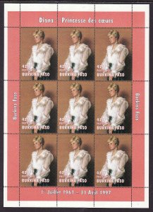 Burkina Faso-unused NH sheet II-Royalty-Princess Diana-19