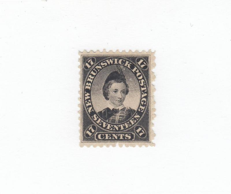 NEW BRUNSWICK # 11 FVF-MH 17cts  PRINCE OF WALES BLACK CAT VALUE $55