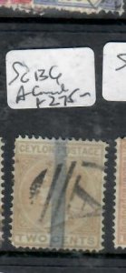 CEYLON QV 2C   SG 136  A CANCEL     VFU       P1121H