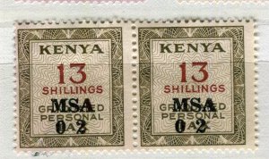 KENYA; 1963 early Revenue Tax issue used 13s. fine Pair